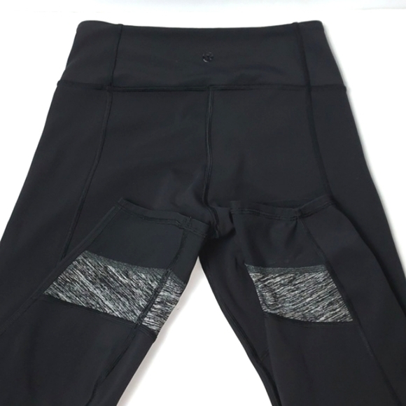 Lululemon If You're Lucky Crop Capri Leggings Black / Heathered Black Size 4 - Picture 13 of 16